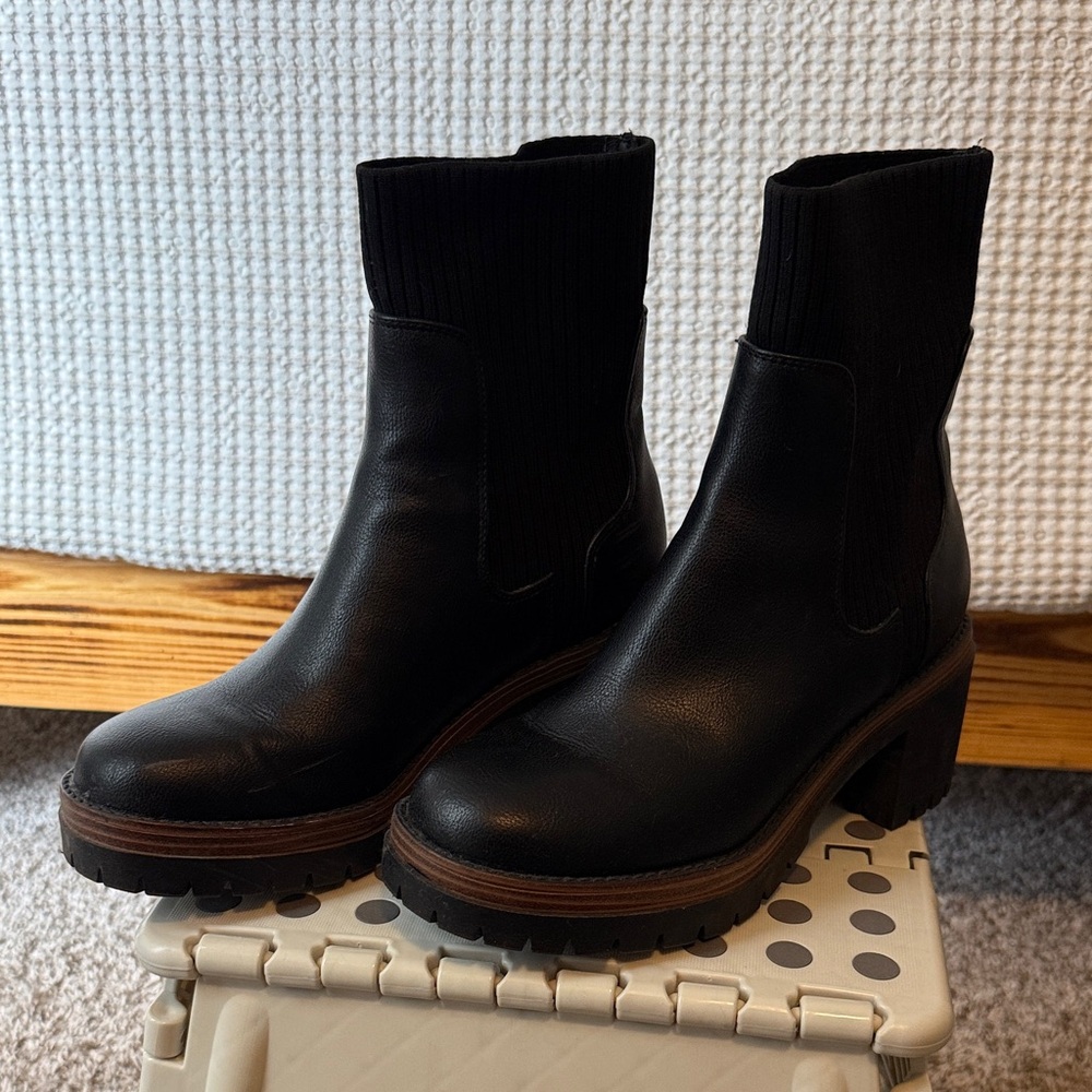 MIA Black Heeled Boots